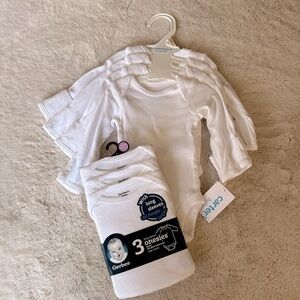 NWT Bundle of preemie white long sleeve onesies
